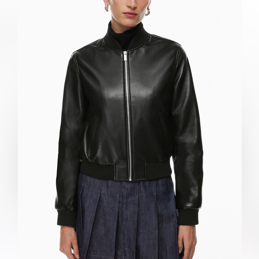 Babaton Black Leather Jacket - Picture 2 of 11